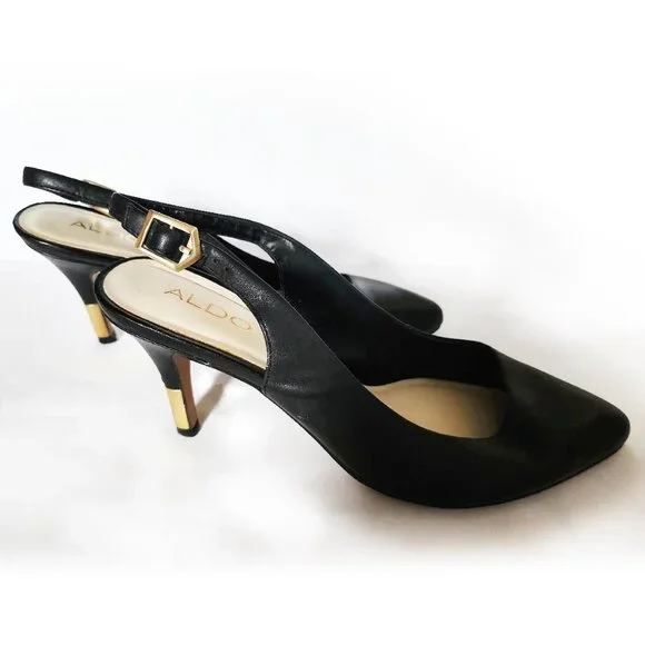 Aldo leather pointed toe slingback heel - Picture 3 of 4